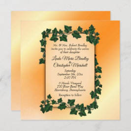 オレンジ秋の結婚式招待状 招待状