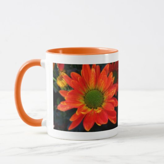 オレンジ秋の花飲料用マグカップ マグカップ (左)