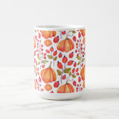 オレンジ秋カボチャ&レッドホリーベリー コーヒーマグカップ (中央)