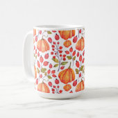 オレンジ秋カボチャ&レッドホリーベリー コーヒーマグカップ (正面左)