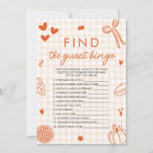 オレンジ秋ゲストビンゴベビーシャワーゲームを見つける 招待状 (正面)