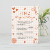 オレンジ秋ゲストビンゴベビーシャワーゲームを見つける 招待状 (スタンド正面)