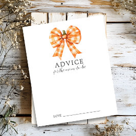 オレンジ秋コケットボウベビーシャワーアドバイスシート