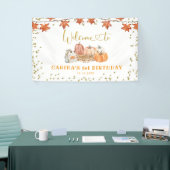 オレンジ秋パンプキンパッチ誕生日ラージバナー 横断幕 (トレードショー)