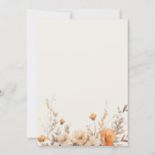 オレンジ秋ワイルドフラワーズ&クロスベビー献身 招待状 (裏面)