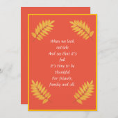 オレンジ秋感謝祭 シーズンカード (正面/裏面)