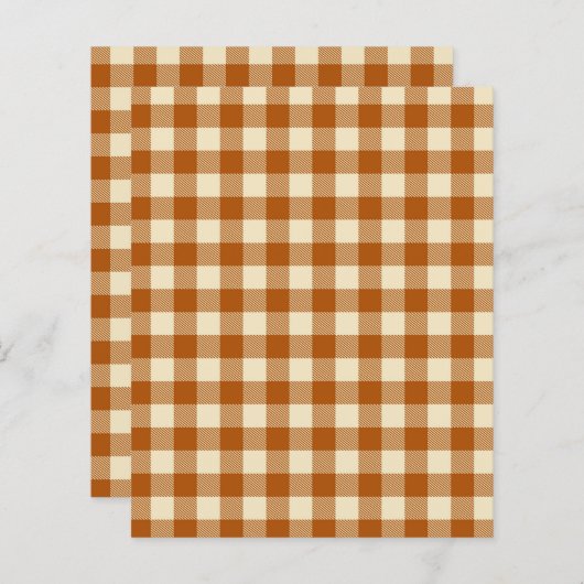 オレンジ秋格子状パターン（の模様が）ある紙 (正面/裏面)