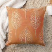 オレンジ秋植物葉 クッション (ブランケット)