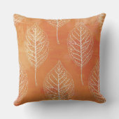 オレンジ秋植物葉 クッション (裏面)