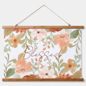 オレンジ秋水彩フローラ 吊り下げ型タペストリー (正面)