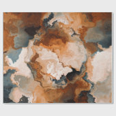 オレンジ秋秋の水彩石 ラッピングペーパー (フラット)