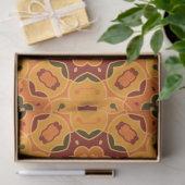 オレンジ秋秋の色のエスニックモザイクパターン 薄葉紙 (ギフト)