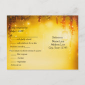 オレンジ秋素朴エンチャント森ウェディングRSVP インビテーションポストカード (裏面)