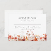 オレンジ秋結婚フローラ 出欠カード (正面/裏面)