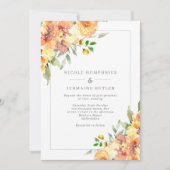 オレンジ秋花縁ど結婚式招待状 招待状 (正面)