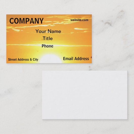 オレンジ空の日没の日の出の黄色の名刺 名刺 (正面/裏面)