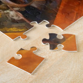 オレンジ糸が付いているミシン ジグソーパズル (側面)