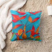 オレンジ紅葉オリジナル水彩画 クッション (ブランケット)