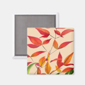 オレンジ紅葉オリジナル水彩画 マグネット (正面/裏面)