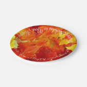 オレンジ紅葉ハッピーバースデーパーティープレート ペーパープレート (アングル)