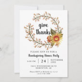 オレンジ紅葉花感謝祭ディナー 招待状 (正面)