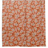 オレンジ紅葉&どんぐりのパターン シャワーカーテン (正面)