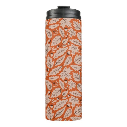 オレンジ紅葉&どんぐりのパターン タンブラー (正面)