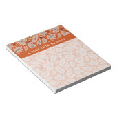 オレンジ紅葉&どんぐりのパターン ノートパッド (アングル)