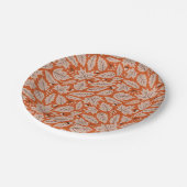 オレンジ紅葉&どんぐりのパターン ペーパープレート (アングル)