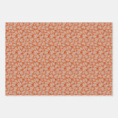 オレンジ紅葉&どんぐりのパターン ラッピングペーパーシート (正面3)