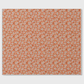 オレンジ紅葉&どんぐりのパターン ラッピングペーパー (フラット)