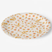 オレンジ紙吹雪 ペーパープレート (アングル)