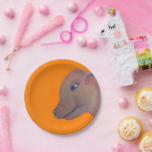 オレンジ紙皿のブタ ペーパープレート (パーティー)