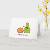 "オレンジ素晴らしいナシ"の挨拶状 カード (黄色い花)