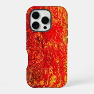 オレンジ素晴らしと黄色の抽象デザイン iPhone 16 PROケース