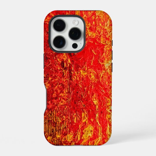 オレンジ素晴らしと黄色の抽象デザイン iPhoneケース (裏面)