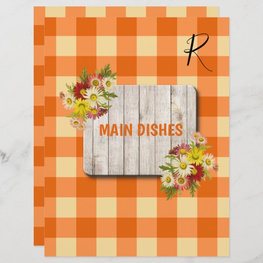 オレンジ素朴のギンガムレシピ主催者の仕切り (正面/裏面)