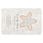 オレンジ素朴のヒトデ保存日 マグネット (横)