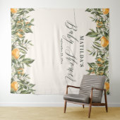 オレンジ素朴の柑橘系の植物性ベビーシャワー タペストリー (インサイチュ(横))