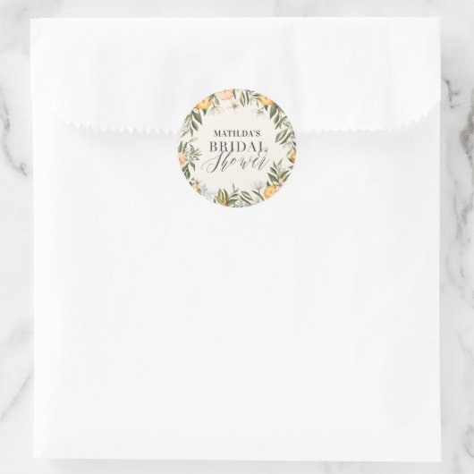 オレンジ素朴の柑橘系植物性ブライダルシャワーパーティー ラウンドシール (バッグ)