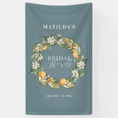 オレンジ素朴の柑橘系植物性ブライダルシャワーパーティー 横断幕 (縦)