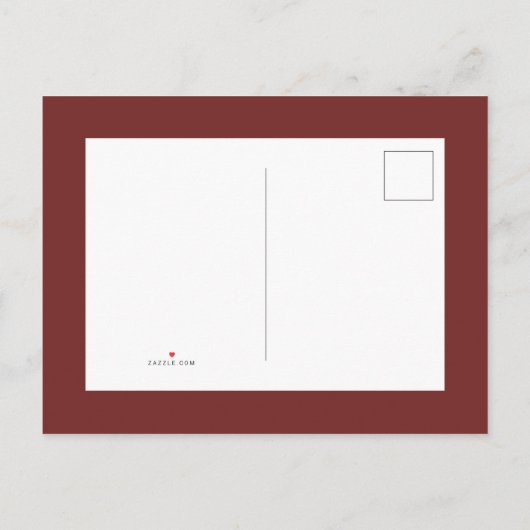 オレンジ素朴の葉|秋テーマのブライダルシャワー インビテーションポストカード (裏面)