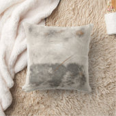 オレンジ素朴のTouchを持つ白と灰色の砂 クッション (ブランケット)