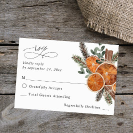 オレンジ素朴ズホリデーno食事RSVP 2 出欠カード
