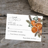 オレンジ素朴ズホリデーno食事RSVP 2 出欠カード