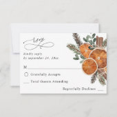 オレンジ素朴ズホリデーno食事RSVP 2 出欠カード (正面)