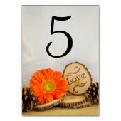 オレンジ素朴デイジーウッドラ結婚ンドのテーブル番号 テーブルナンバー (裏面)