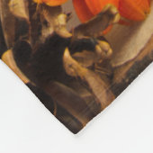 オレンジ素朴デイジーウッドラ結婚ンド フリースブランケット (角)