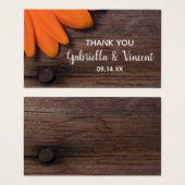 オレンジ素朴デイジーカントリーバーン結婚式の引き出物ラベル (正面&裏面)