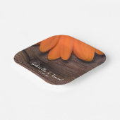 オレンジ素朴デイジーバーンウッドカントリーウェディング ペーパープレート (傾斜あり)